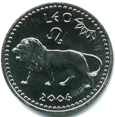 Stainless Steel 10 Shillings of Somaliland Country (AD 2006) Zodiac signs - LEO Rare UNC Grade