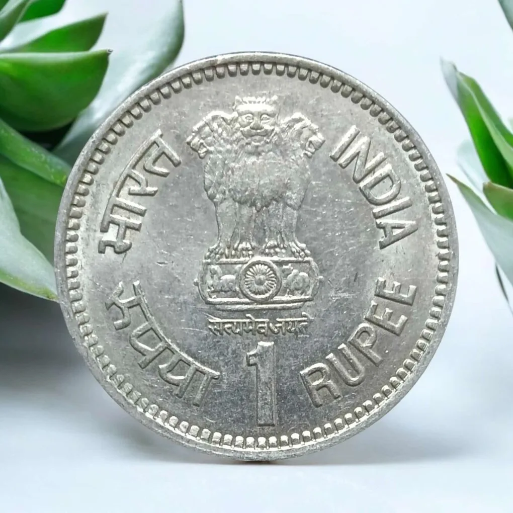 Rs 1 Republic India Commemorative Coin issued in Year 1989 Featuring Jawaharlal Nehru