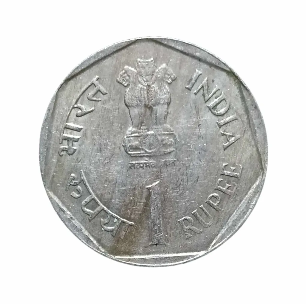 Rs 1 Republic India Commemorative Coin issued in year 2001 in honour of Small Farmers C ontribution