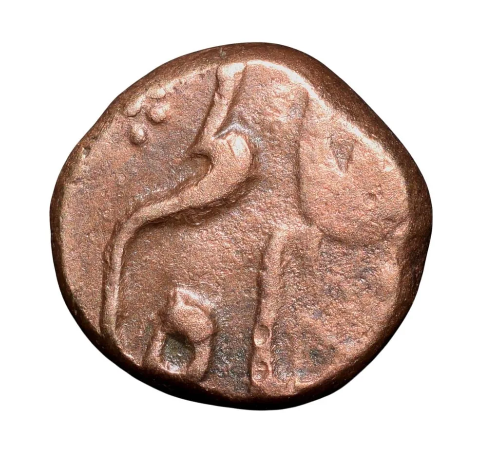 Copper 1/4 Paisa of Shah Alam II (AD 1759-1806) from Arcot State Dated AH1183 Ty.14.5