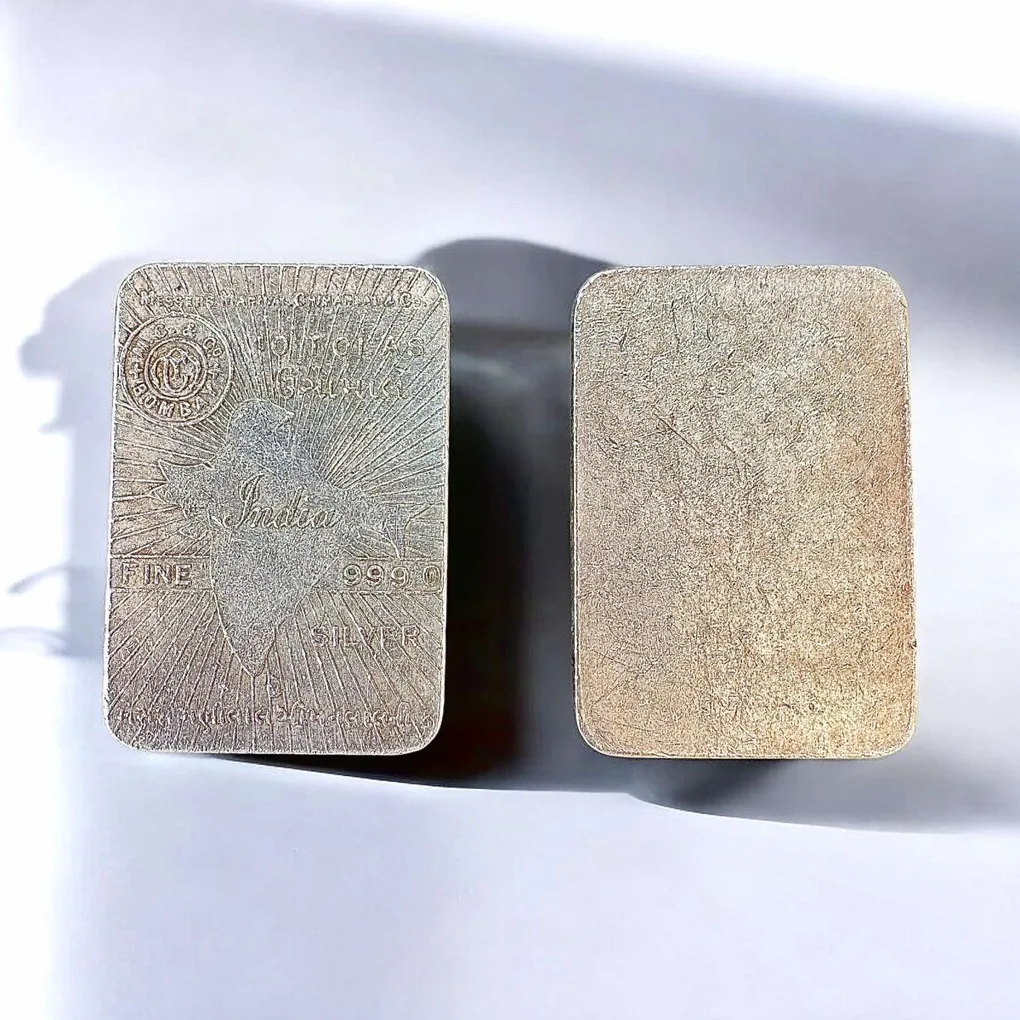 Manilal Chimanlal 10 Tola Extremely Unique And Rare Silver Bar Pure 999 Silver India Map One of a Kind