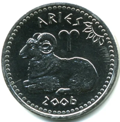 Stainless Steel 10 Shillings of Somaliland Country (AD 2006) Zodiac signs - Aries Rare UNC Grade