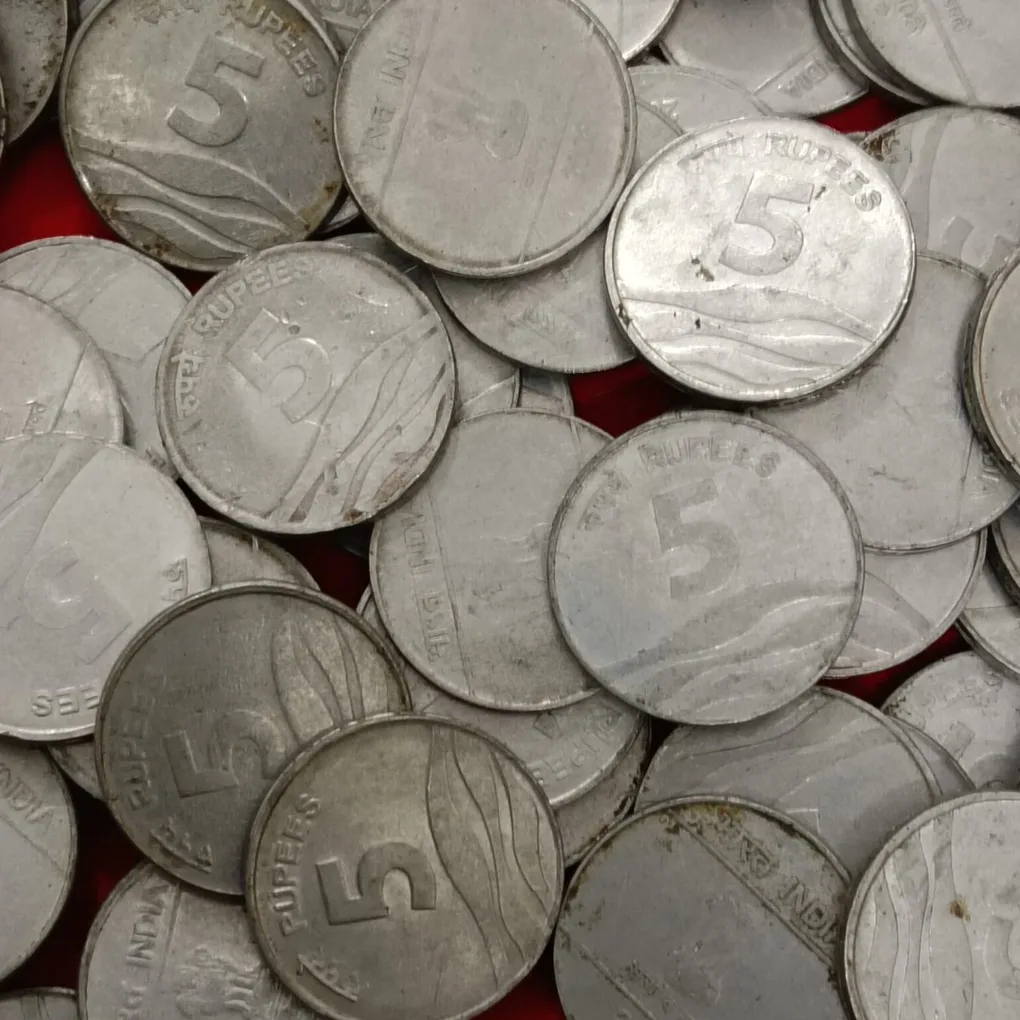 Five Rs Wave Coin 36 Pcs Given Scare Coins Mix Mints
