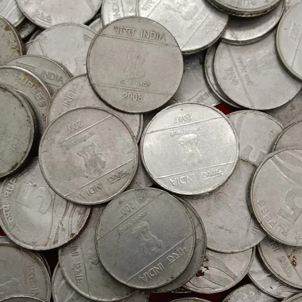 Five Rs Wave Coin 36 Pcs Given Scare Coins Mix Mints