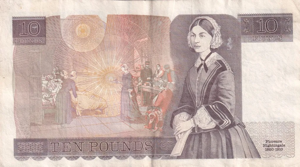 England 10 Pounds - Elizabeth II Florence Nightingale VARY Rare Note #B-2