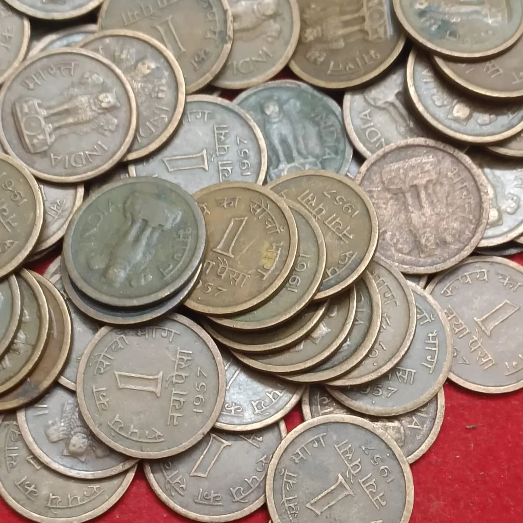 One Naya Paise Bronze Coins 50 Pcs Given Mix years or Mints Republic of India