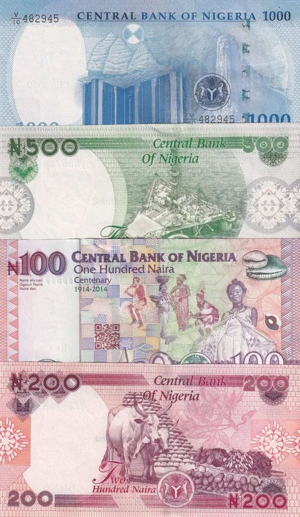 Nigeria 4 Different Denomination Naira Rare GEM UNC (4 Note Set)