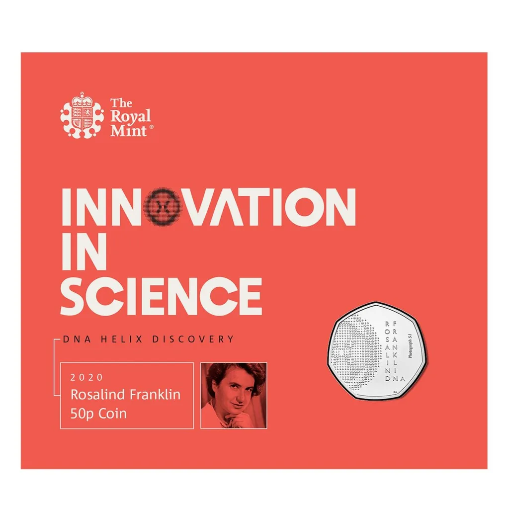 Rosalind Franklin Innovation Science 50p Uncirculated Commemorative Coin Set By Royal Mint 2020 Issue