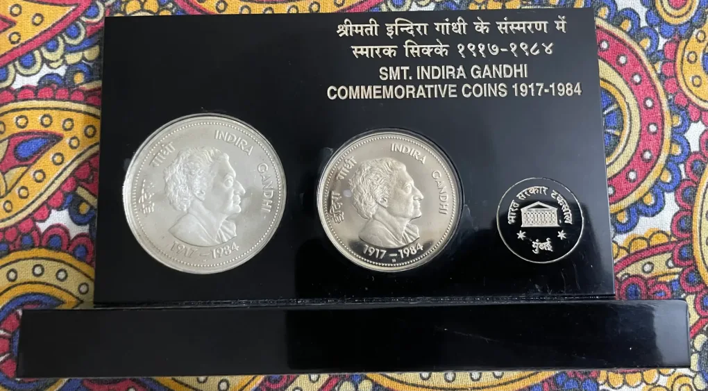 VIP Proof Set Indra Gandhi 20 & 100 Rupees 2008 VIP Proof Set Unlisted Ex Rare Limited Issue