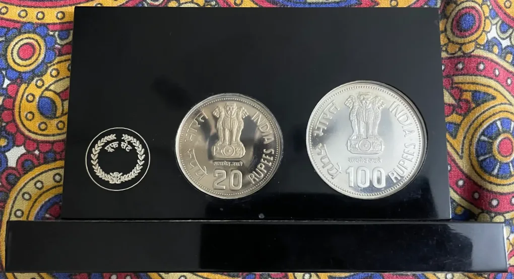 VIP Proof Set Indra Gandhi 20 & 100 Rupees 2008 VIP Proof Set Unlisted Ex Rare Limited Issue