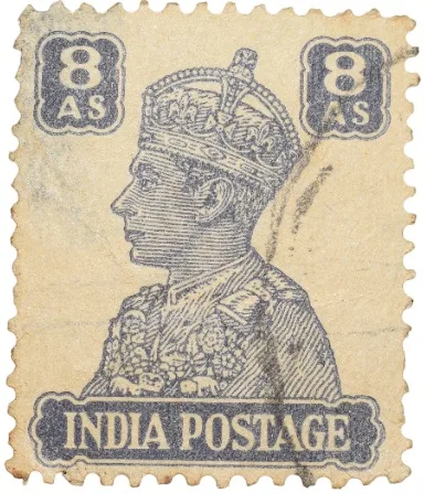 Postal Stamp of George VI 8 Annas Purple Colour - Used Condition as per Image.