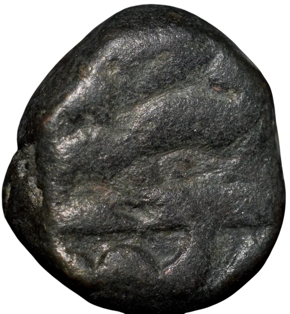 Copper 1/4 Dam of Akbar(AD 1556-1605) Hastam Hissa Type ilahi Farwardin 50 Rare
