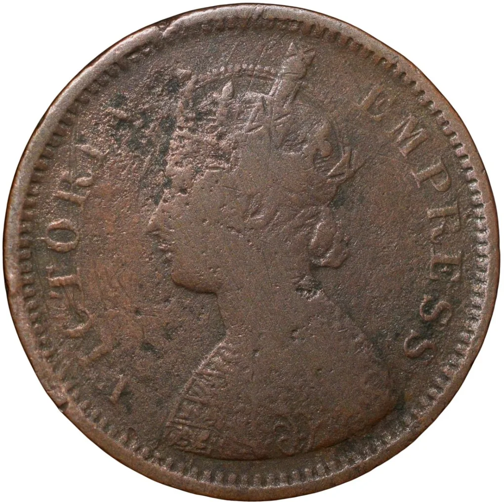 Copper 1/2 Pice of Victoria Empress (AD 1895) Rare