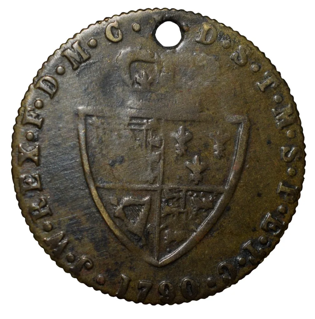 Spade Guinea Gaming Token of George III (AD 1875-1878) from United Kingdom Rare