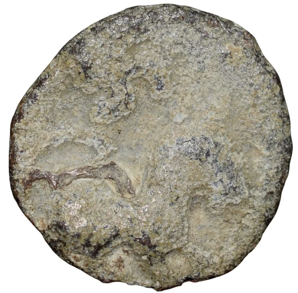 Lead Coin os Satavahan Dynasty (1st Cen. BC) from Nashik Region with Swastik above Lion
