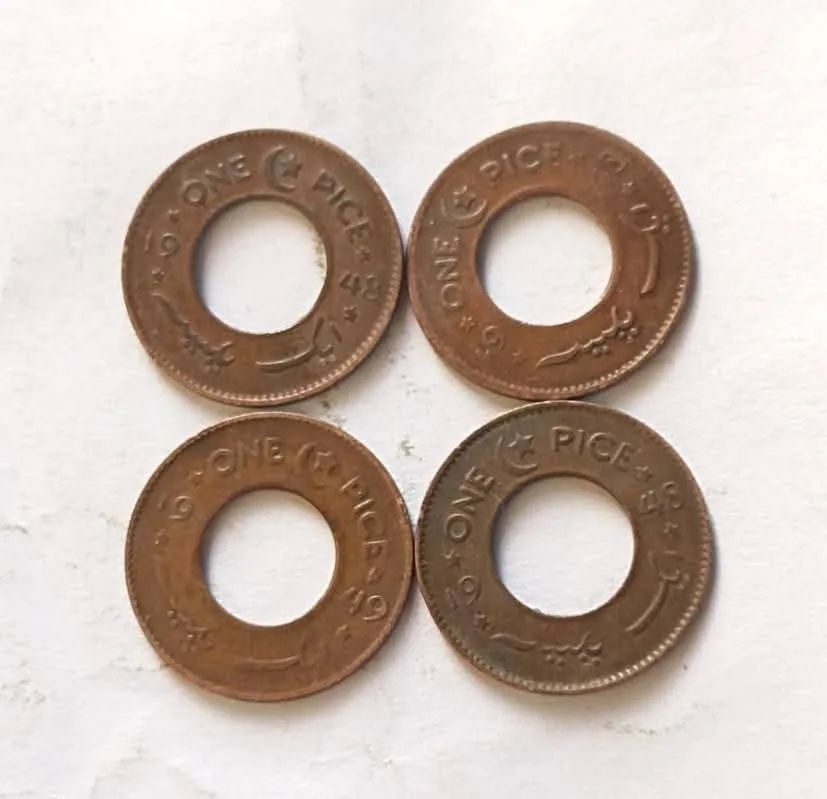 Country - Pakistan Period Dominion of Pakistan 1948 - 1960 Currency Pakistani rupee (pre-decimal) Coin type Circulation coins Denomination 1 pice Year 1948 - 49 4 piece given Same and similar piece available
