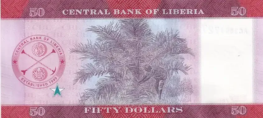 50 Dollars Liberia Unc Note of 2022 Year