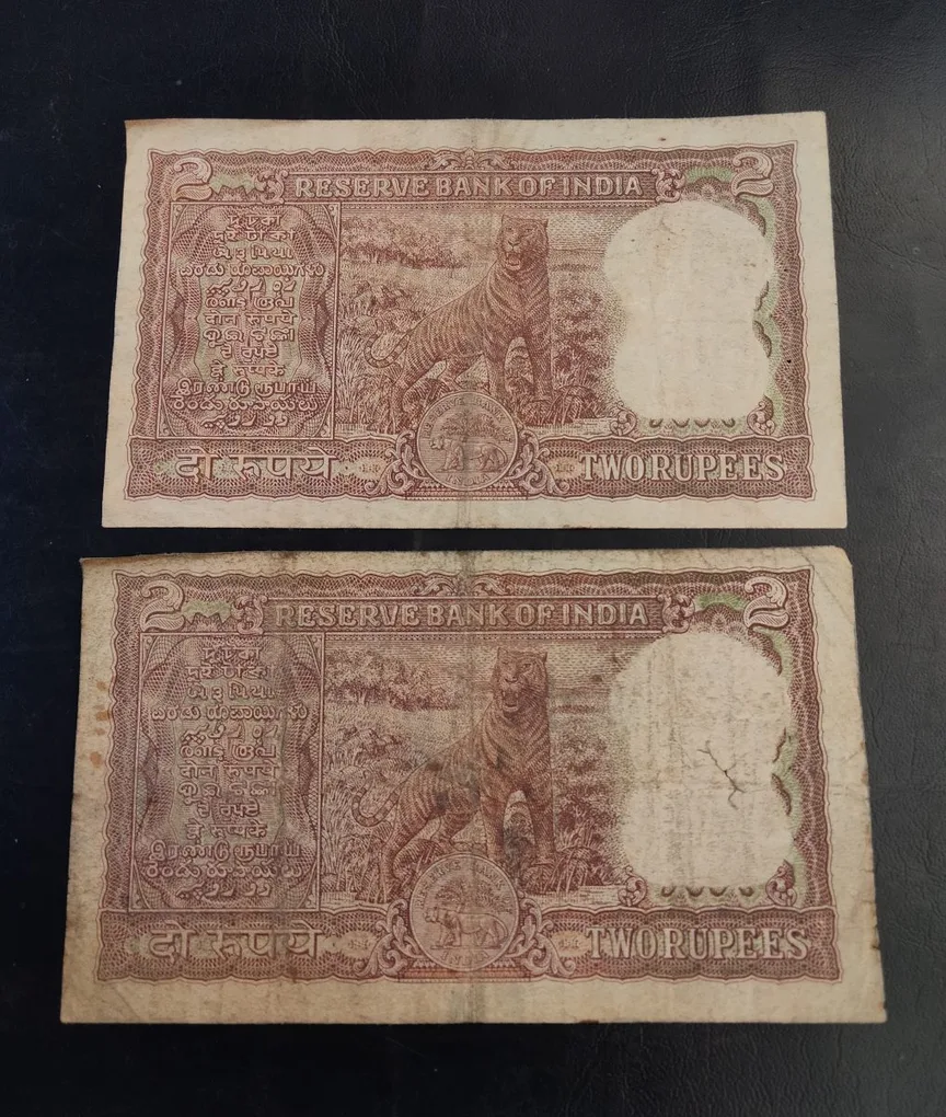Reserve Bank of India 2 rupees diamond issue Signature of PC Bhattacharya Condition as image Two piece given Chairman similar piece available