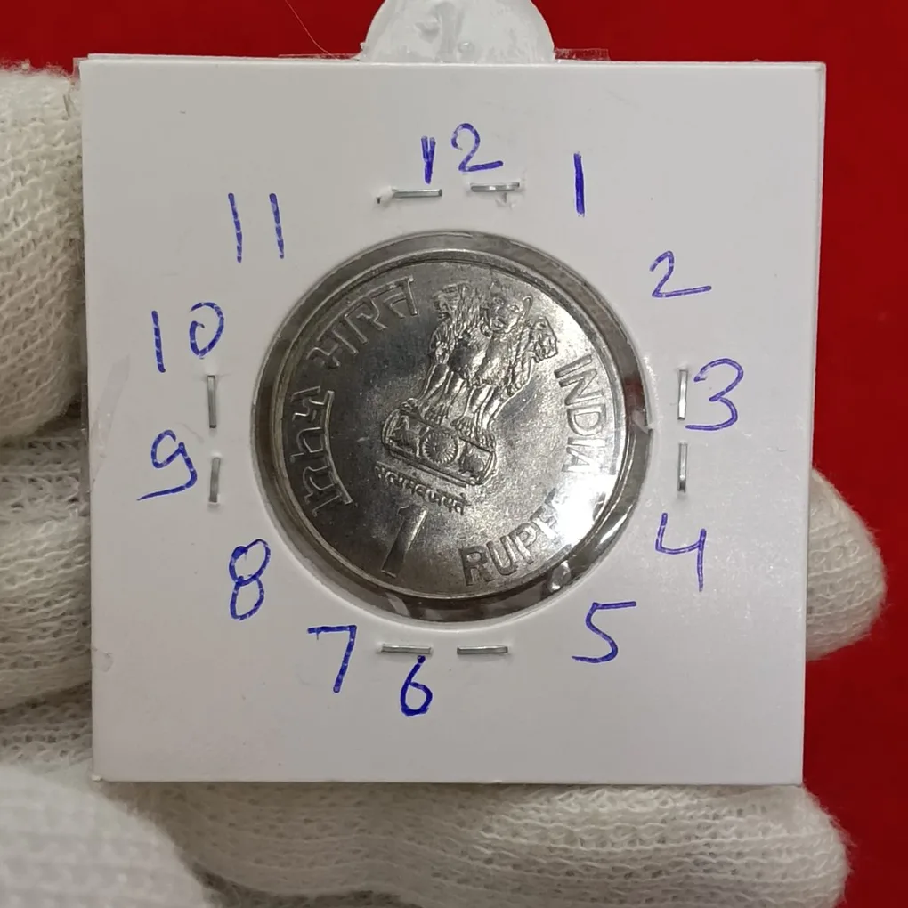 One Rs Fss Scare Coin Veer Durgadas Ji 2003 Hyderabad Mint Gem Bunc Condition 1 'o clock Ex Rare Error RBI Mistake Coin