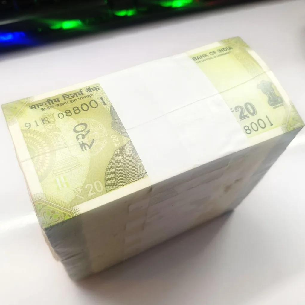 DAM Cheap Sale❤️🤑 Rare 20 Rupee RIM Total 10 Bundle New Fresh 1000 Notes RIB Sealed Packed RIM at Lowest Price Face Value 20,000