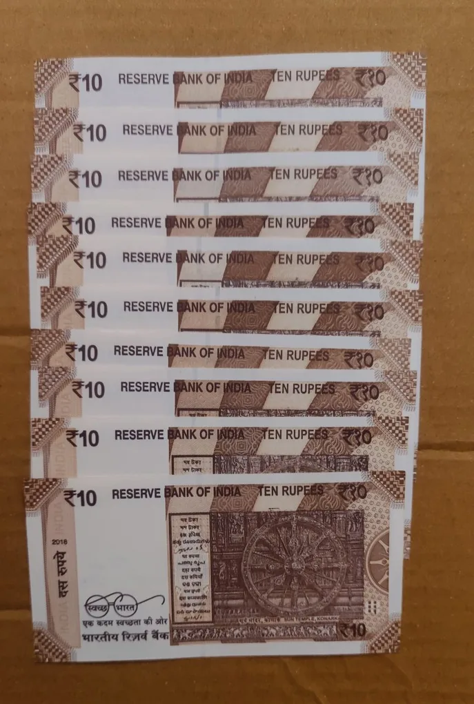 Reserve Bank of India Rs 10 note. Ending 786 Excellent condition. 10 piece given Same and similar piece available