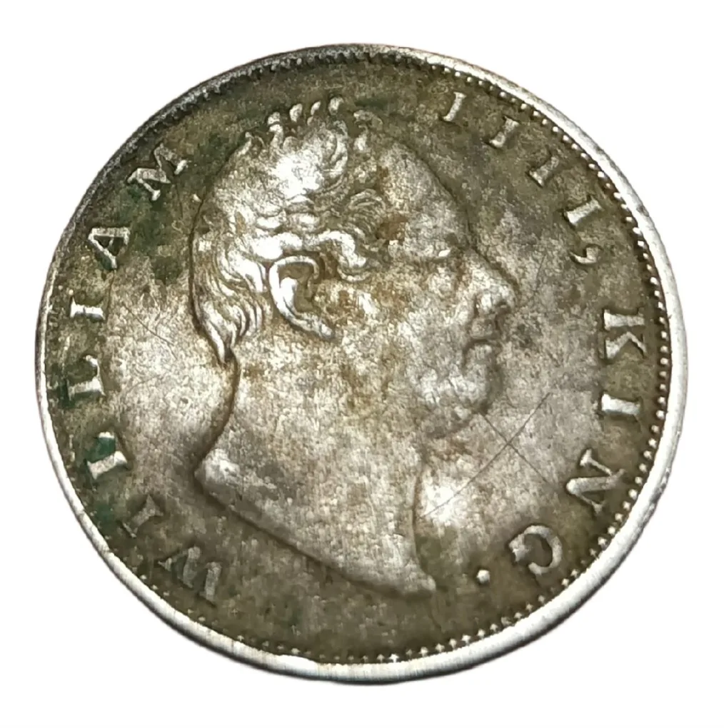 British India Silver Rupee “East India Company” Year 1835 King William-IIII with “F” Incuse **V. Scare** Collectable Grade.
