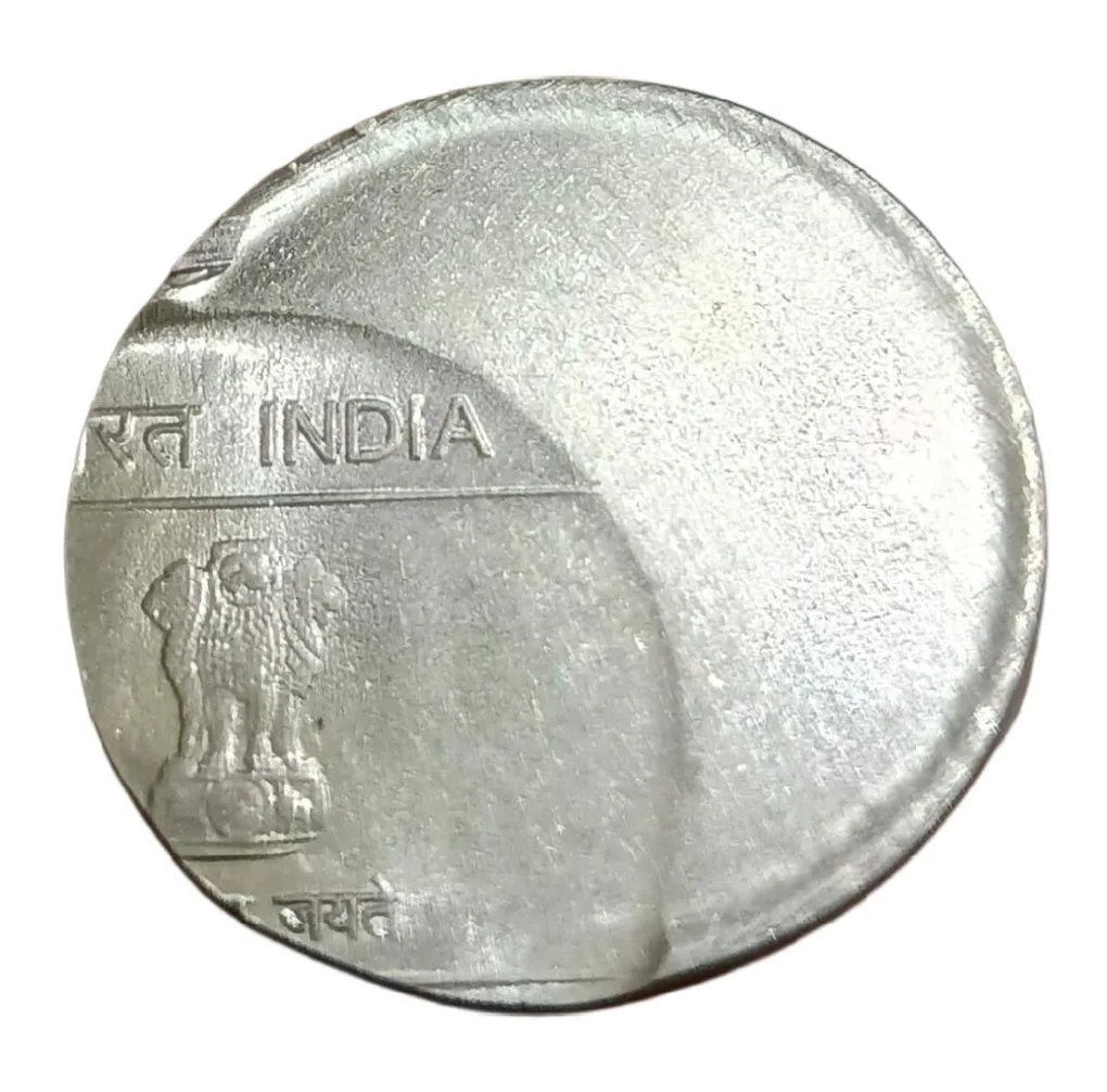 One Rupee Fss Mudra Series Major Off Center Error **Scare** UNC Grade.