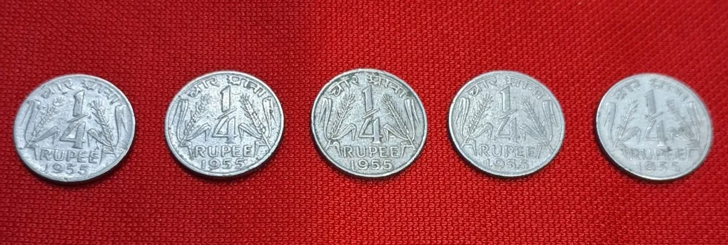 1/4 Rupee 1955 Good Condition Each Coin Price 126