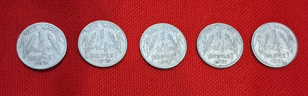 1/4 Rupee 1951 Good Condition Each Coin Price 126