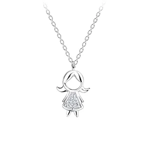 Pure Silver Girl Necklace White Very Unique and Rare Anti Tarnish