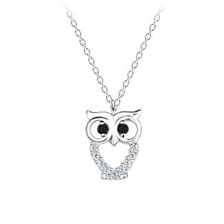 Pure Silver Owl Necklace Very Unique and Rare Anti Tarnish