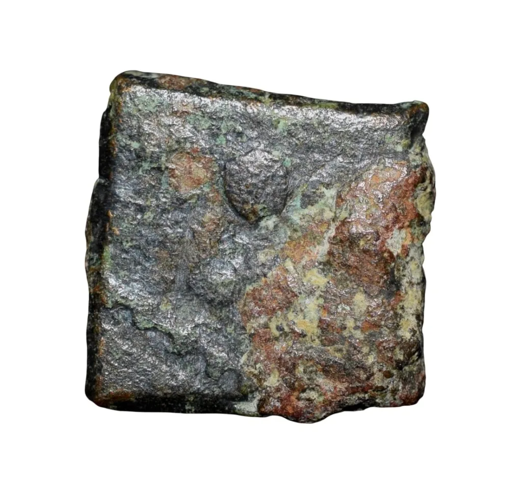 Copper Coin of Pre-Satavahan (2nd Cen. BC) from Marathwada Region with Swastik above Bull facing right