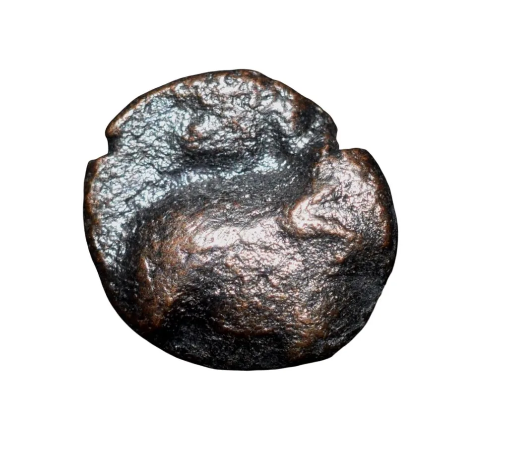 Copper Coin of Satavahan Dynasty (1st Cen. BC) from Marathwada Region Elephant-Swastik/Ujjaini Type