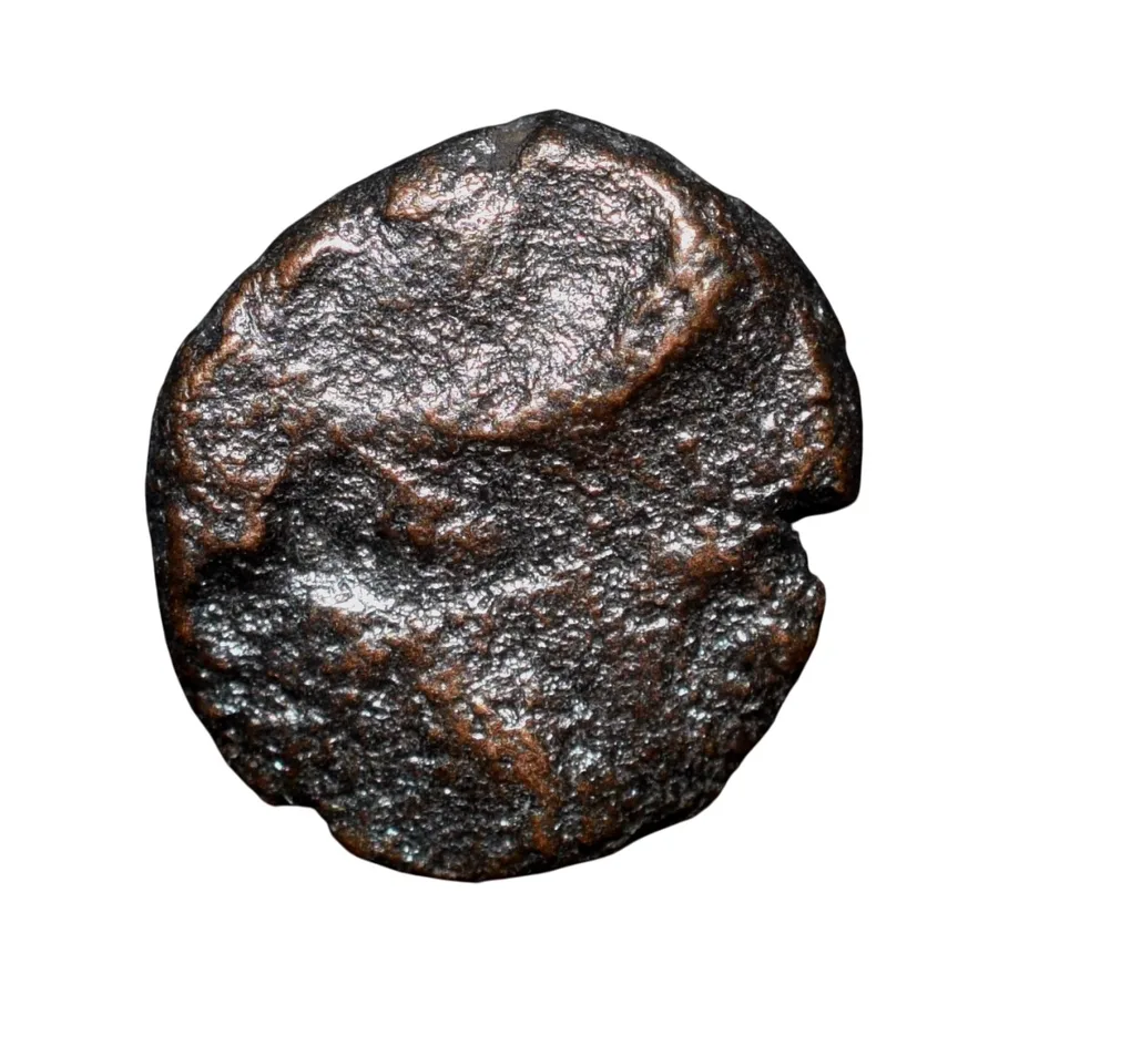 Copper Coin of Satavahan Dynasty (1st Cen. BC) from Marathwada Region Elephant-Swastik/Ujjaini Type