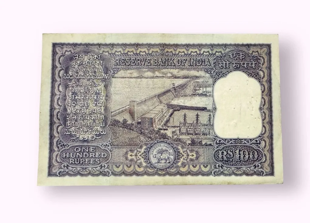 Rs 100 Republic India Banknote 1960s Big Dam Issue Signed By PC Bhattachariya Very Unique and Rare starting 108