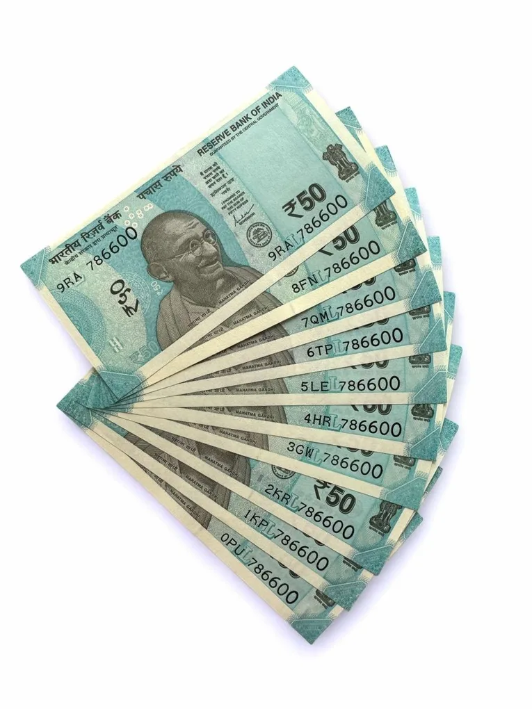 Rs 50 India Banknote Low Serial Same Number 10 Notes 786600 GEM Unc Unique and Rare