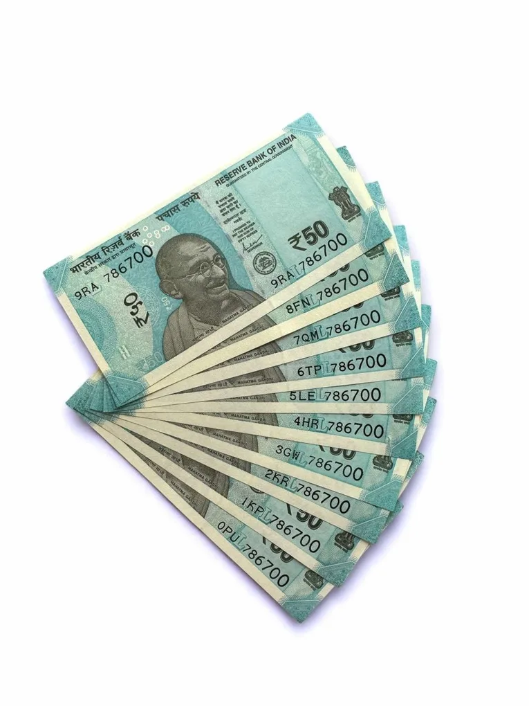 Rs 50 India Banknote Low Serial Same Number 10 Notes 786700 GEM Unc Unique and Rare