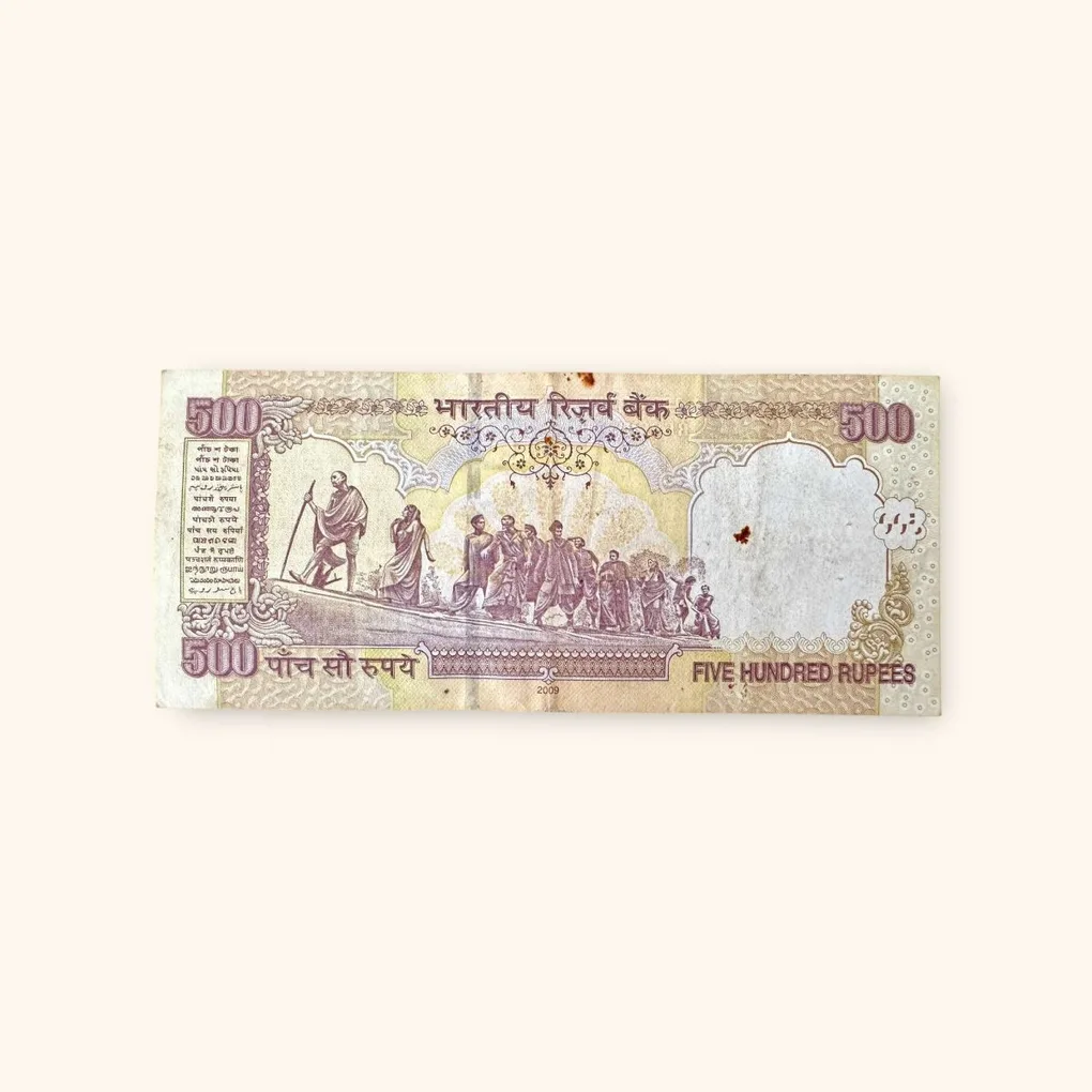Rs 500 India Banknote Previous Issue Small Font Fancy Number 1000000 Unique and Rare