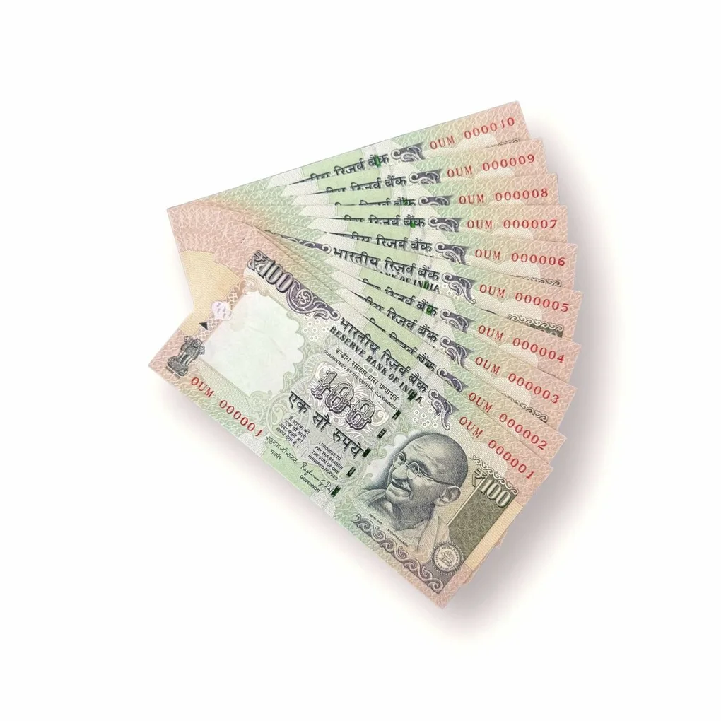RS 100 India Banknote Rare Issue Low Serial 000001 To 000010 Signed By Raghuram Rajan Inset Plain 2016 Issue Unique and Rare