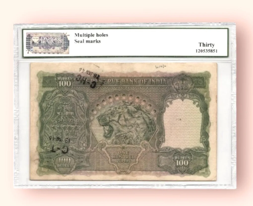 Rs 100 British India Banknote King George VI Graded 40 signed by C D Deshmukh Unique and Rare