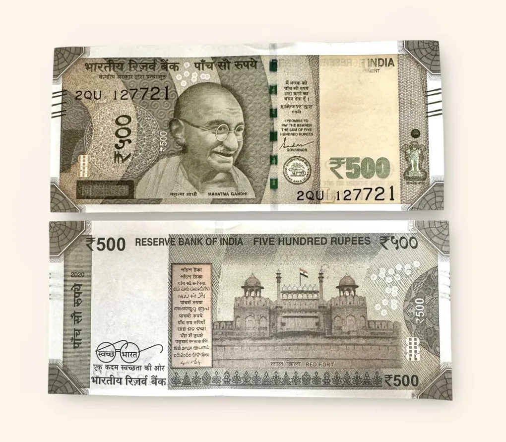 Rs 500 India Banknote Error Front Side Ink Missing Unique and Rare
