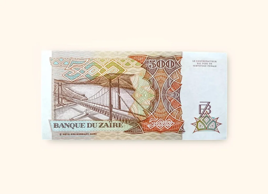 500 Zaires Democratic Republic of congo Banknote Holy Number Ending 786 Very Unique and Rare