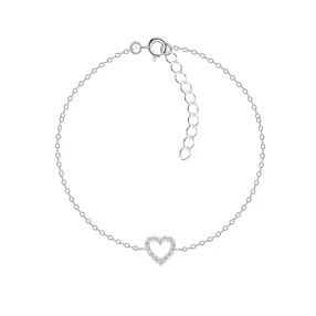 Pure Silver Heart Bracelet Very Unique and Rare Anti Tarnish