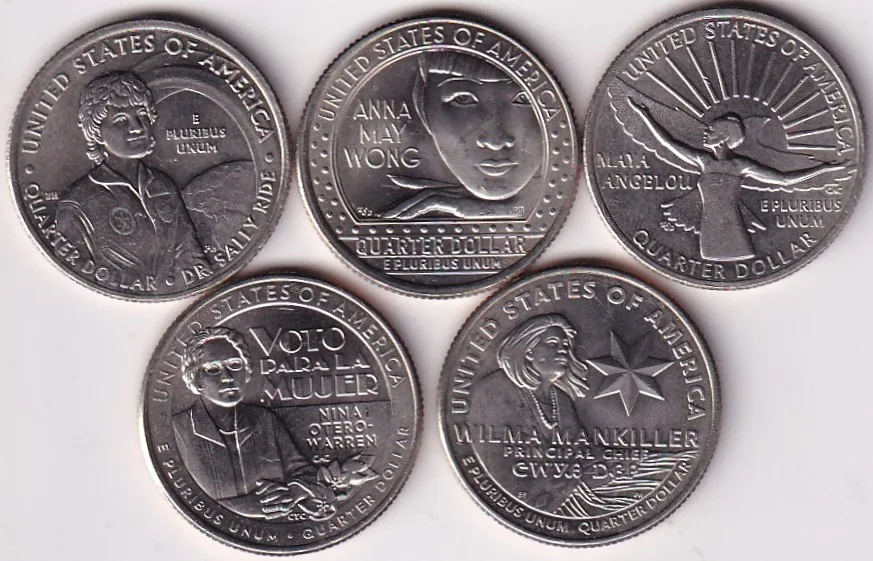 USA Quarter Dollar 2022 Five Different Commemorative Issue Unc Set