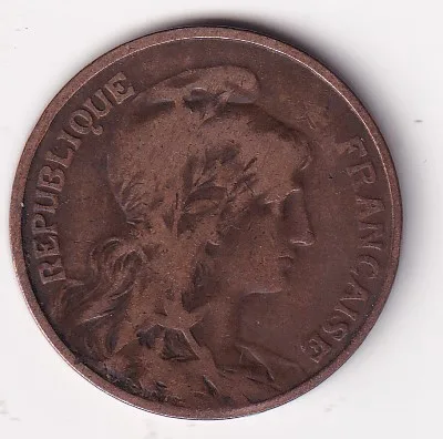 France 10 Centimes 1900 Rare Coin #M-943