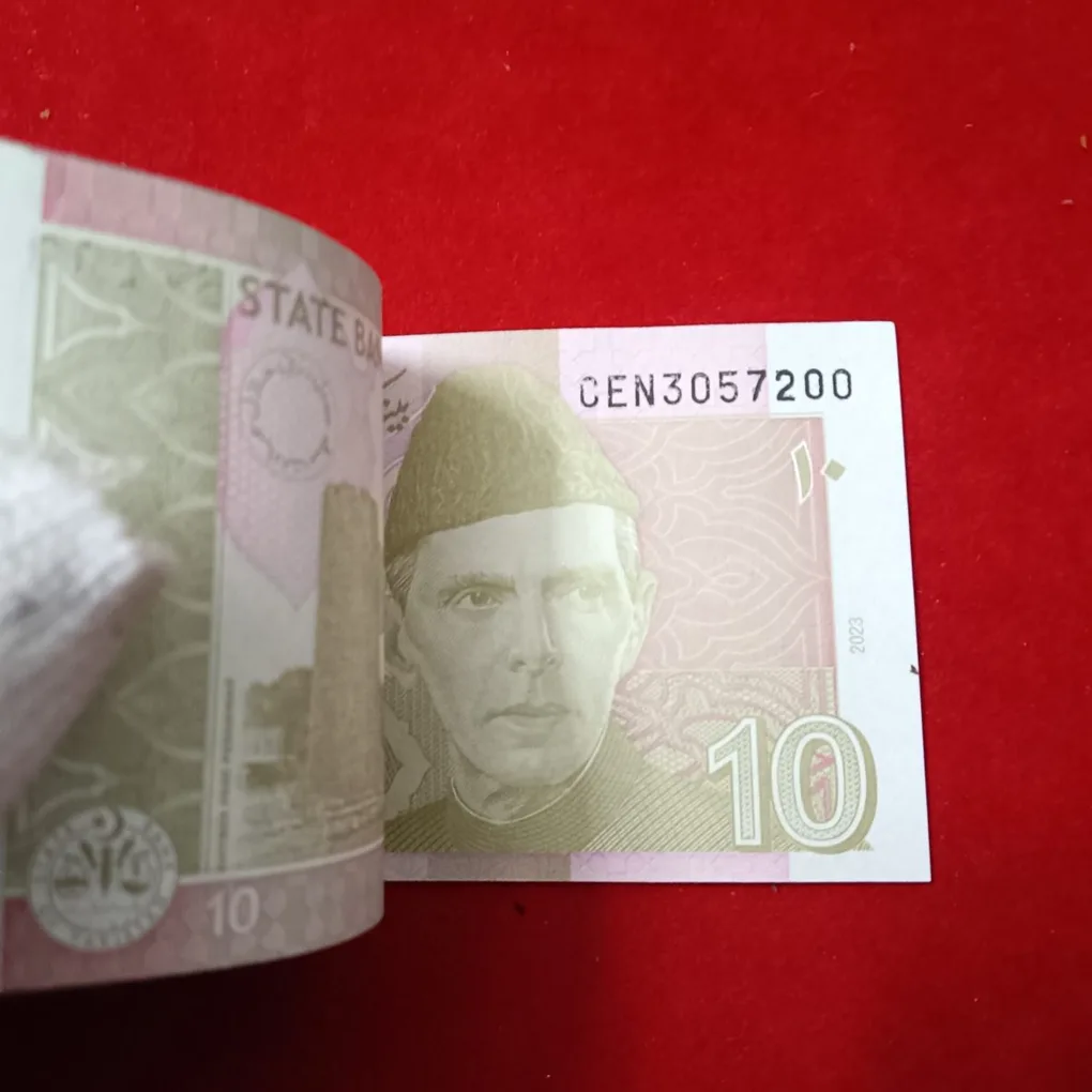 Ten Rupees Rare Bundle State Bank of Pakistan Full Serial Complete Bundle Gem Bunc Condition Different Serial number