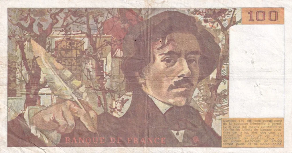 France 100 Francs Delacroix type Lowest Price Rare Note #B-2