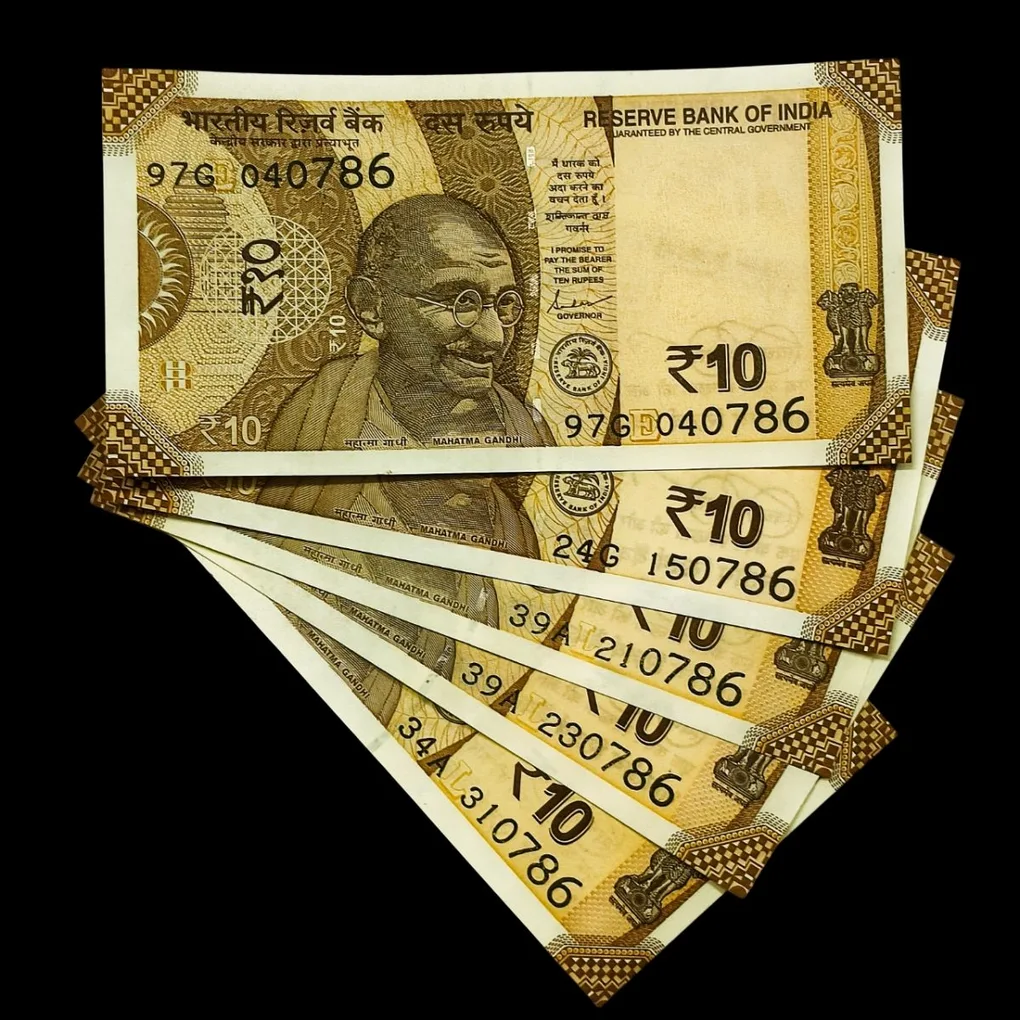 Extremely Rare 10 Rupee 5 Birthday Notes Collection with Ending 786 Notes Same Set Given GEM UNC Notes