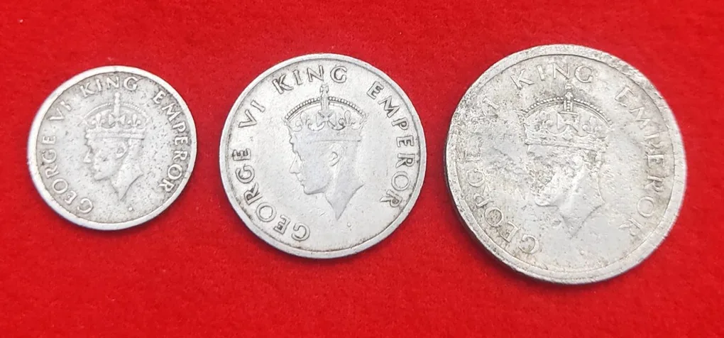 One Rupee Half Rupee Quarter Rupee 1947