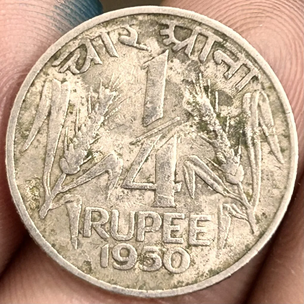 Rare 1/4 Rupee 1950 Four Anna Coin of Republic India Coinage of Government of India Collectable Coin
